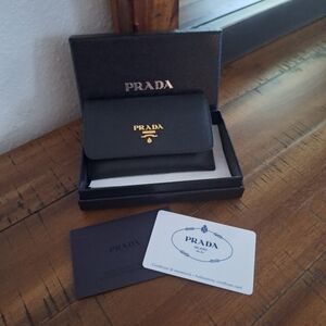 Prada Black Saffiano Leather Card Holder